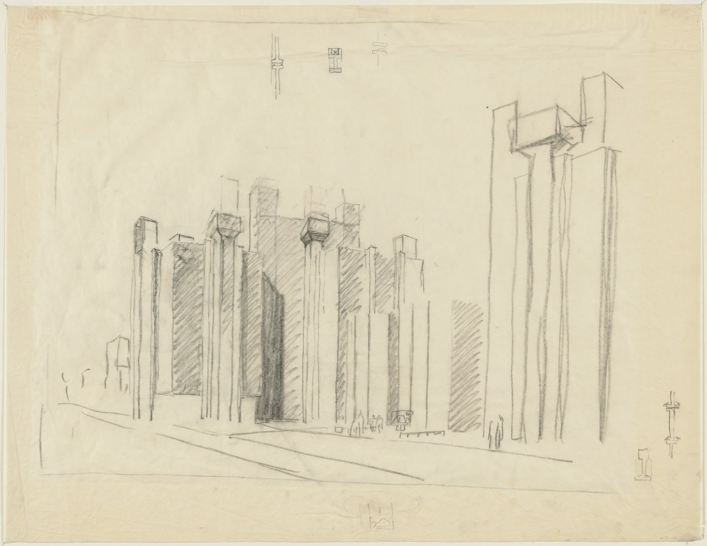 1440x1111 artist's workartists voice louis i kahn lesson oxford art - Philadelphia Drawing