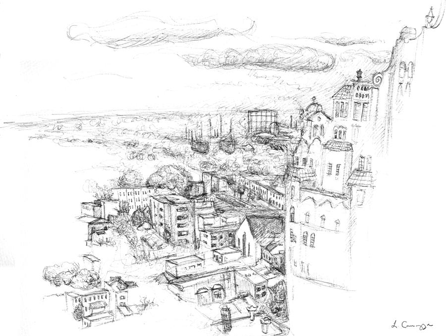 900x678 city scape philadelphia pa drawing - Philadelphia Drawing