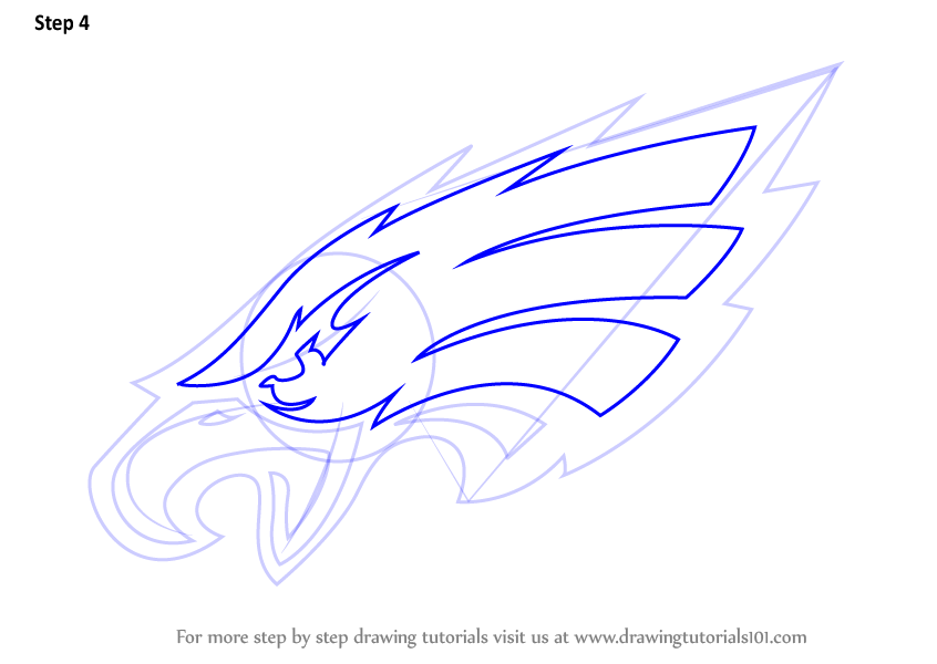 846x600 learn how to draw philadelphia eagles logo - Philadelphia Eagles Drawings