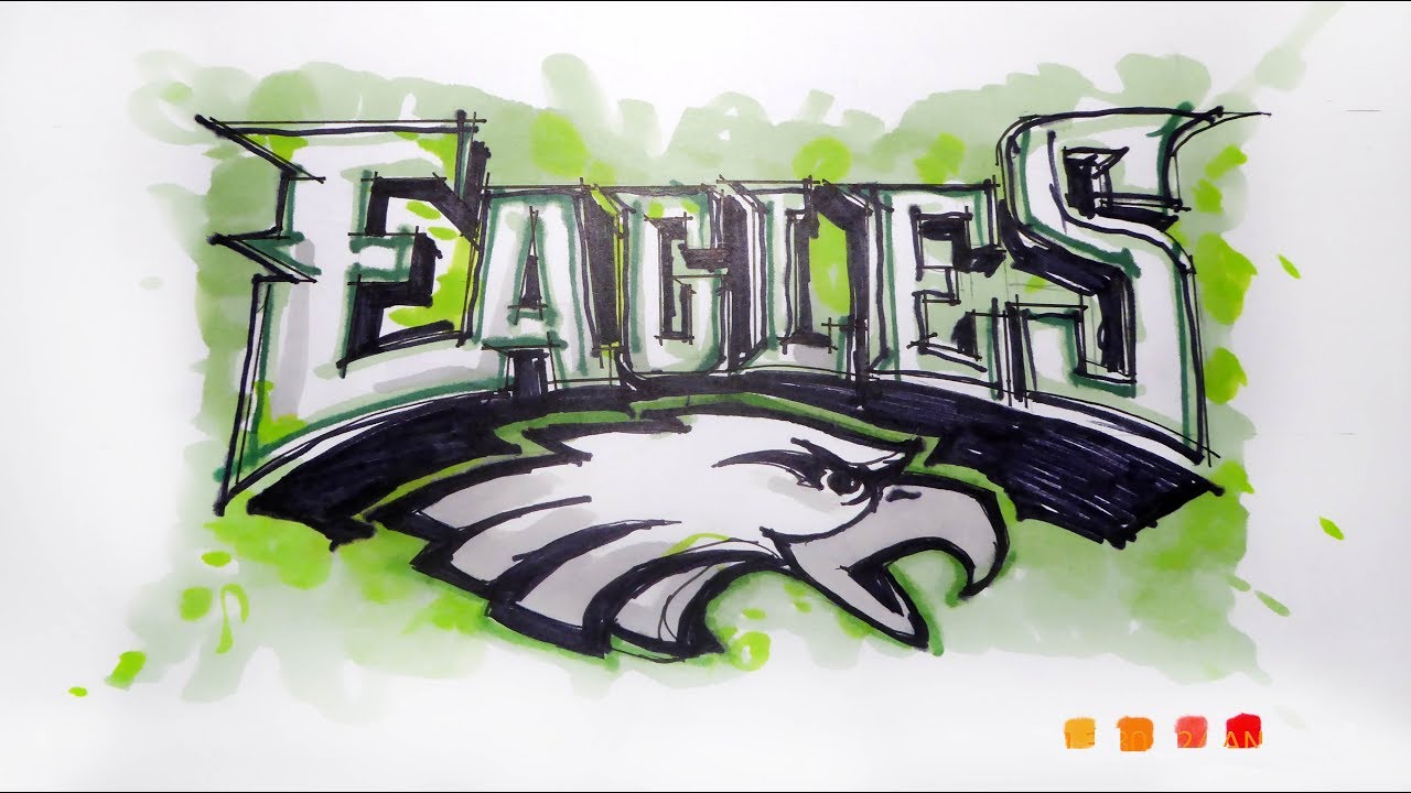 1280x720 nfl football series philadelphia eagles time lapse drawing - Philadelphia Eagles Drawings