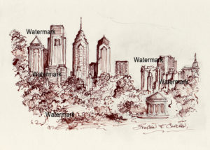300x215 philadelphia skyline - Philadelphia Skyline Drawing