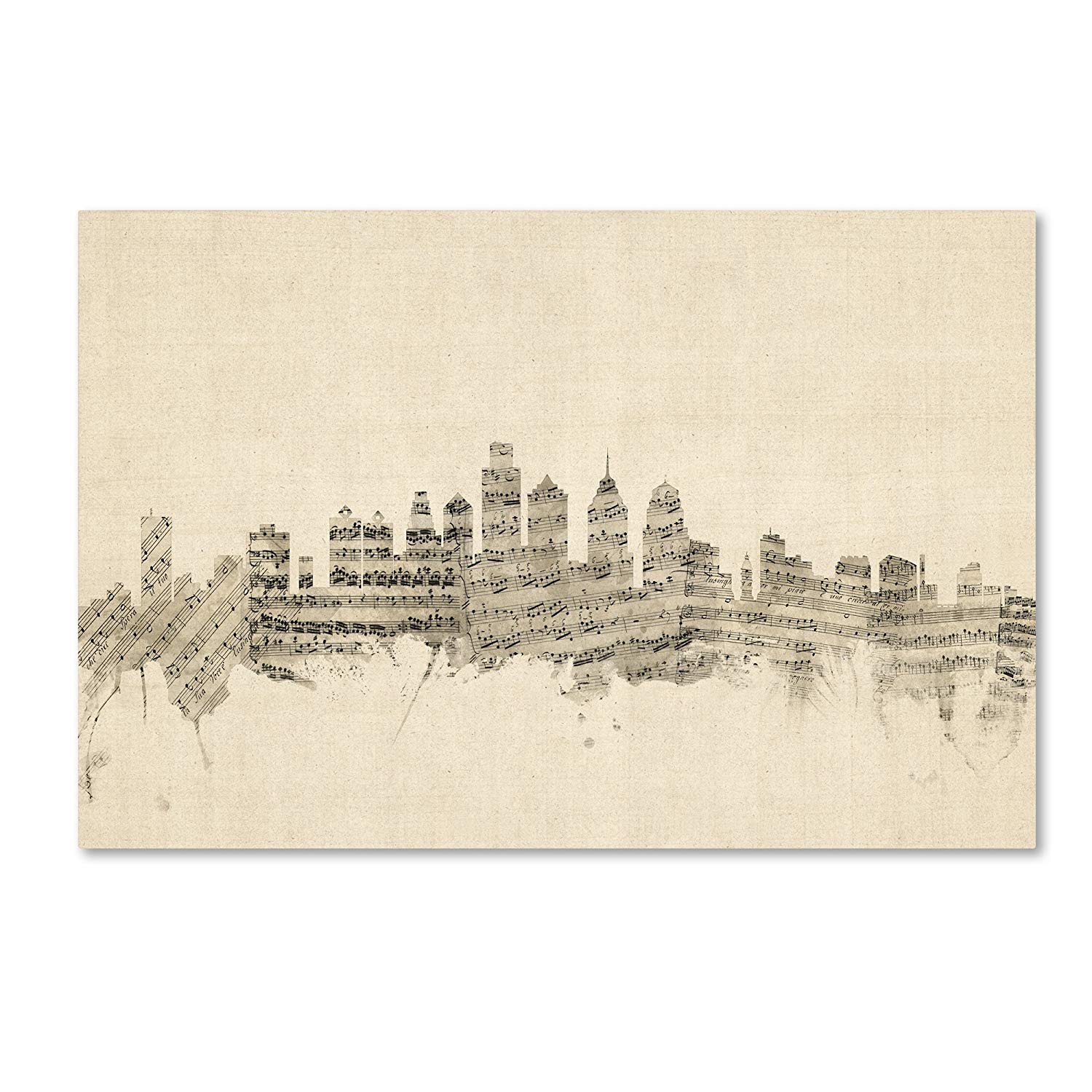 1500x1500 philadelphia skyline sheet music ii - Philadelphia Skyline Drawing