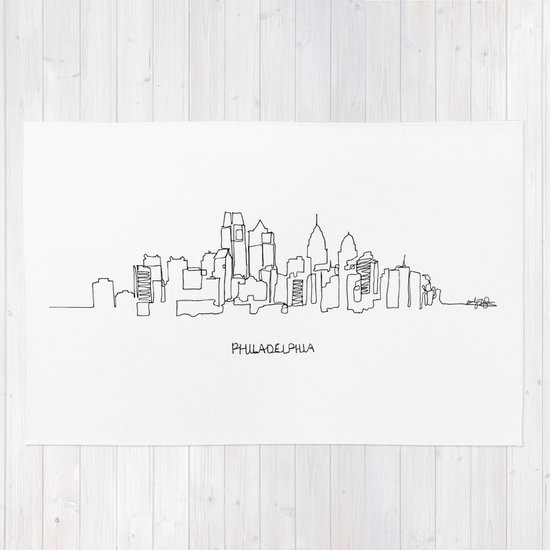 550x550 philadelphia skyline drawing rug - Philadelphia Skyline Drawing