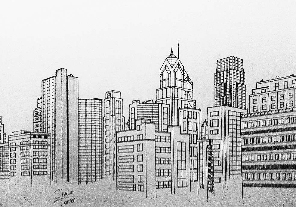 984x690 philly skyline - Philadelphia Skyline Drawing