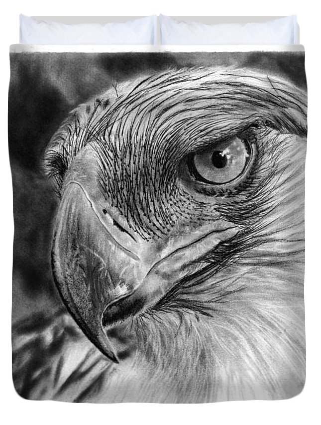645x853 Philippine Eagle Duvet Cover For Sale - Philippine Eagle Drawing