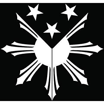 350x350 filipino sun stars flag philippines decal sticker car - Philippine Flag Drawing