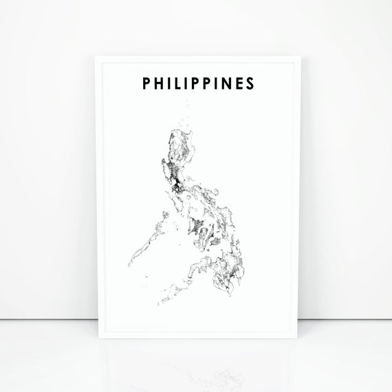 570x570 Philippines Map Print Road Map Art Poster Manila Pilipinas Etsy - Philippine Map Drawing