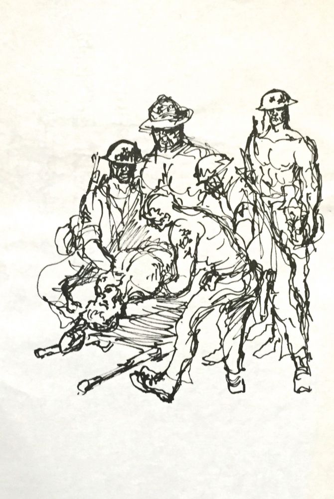 670x1000 Ink Drawings Of Wwii Bataan Philippines Fighting Frank Kravic - Philippines Drawing