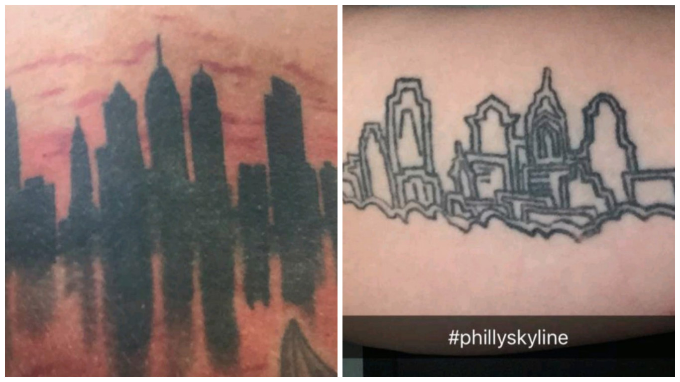 1366x768 Philly Ink We Asked For Your Best Philadelphia Tattoos, Here - Philly Skyline Drawing