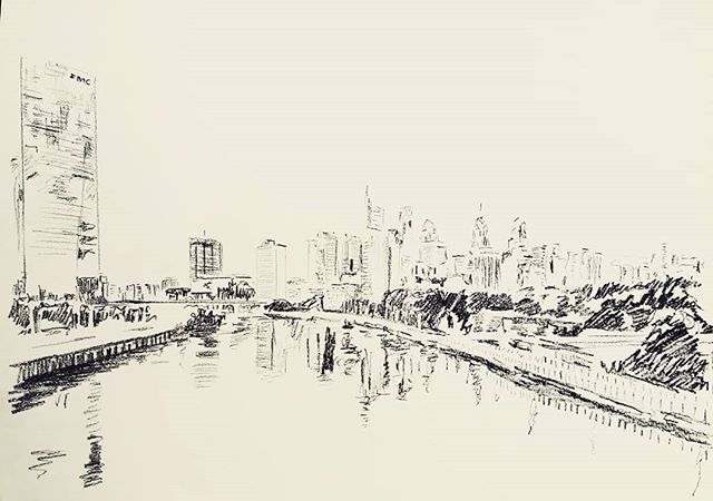 640x450 a quick sketch benjamin frey - Philly Skyline Drawing