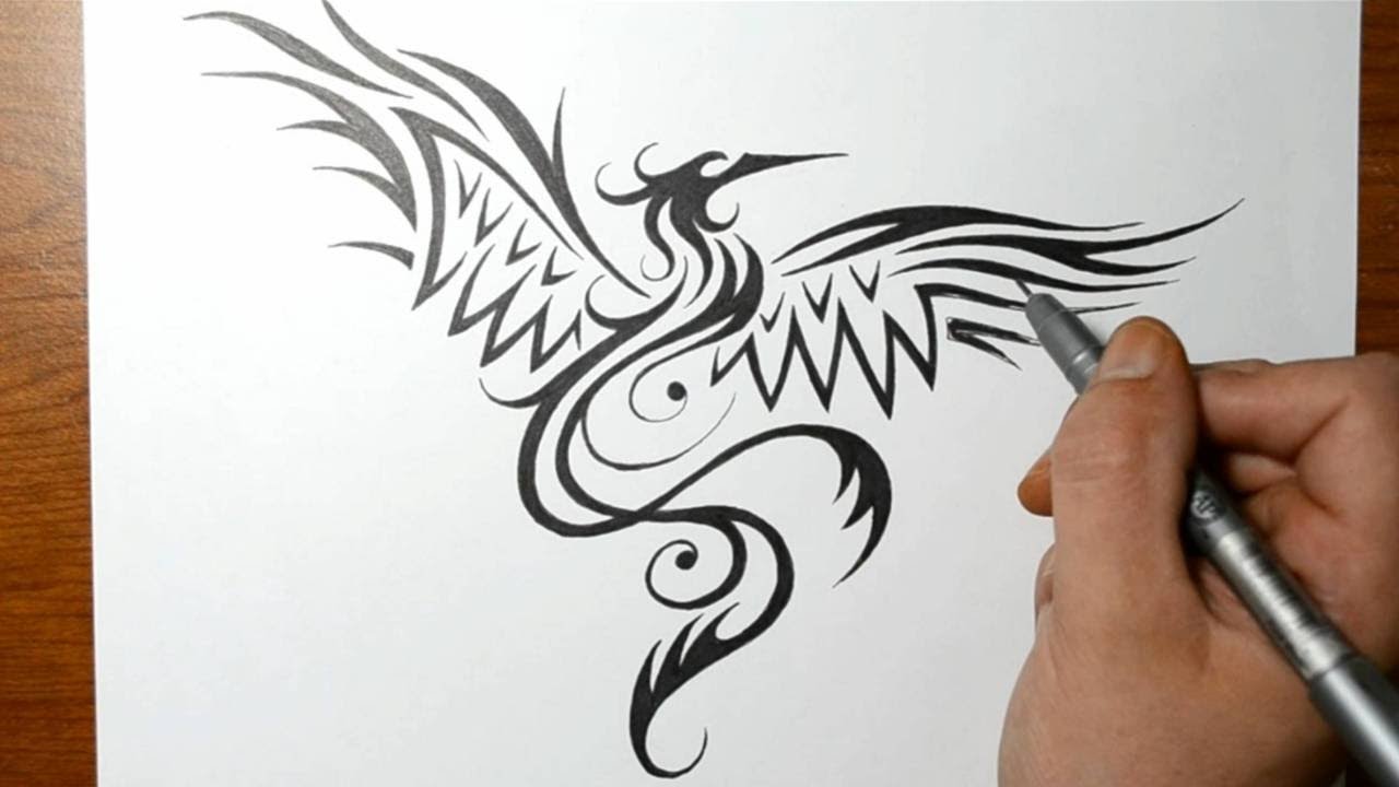 1280x720 How To Draw A Phoenix Bird - Phoenix Bird Drawing