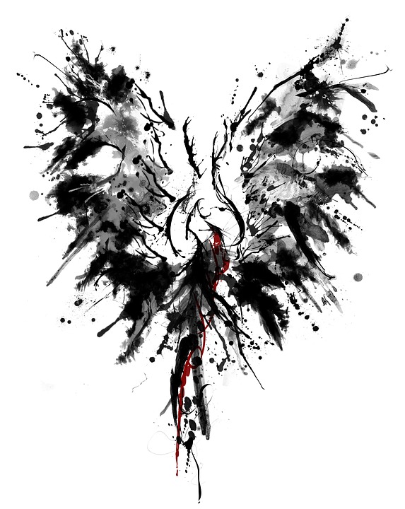 573x720 free photo tattoo ink wing watercolour phoenix drawing - Phoenix Drawing