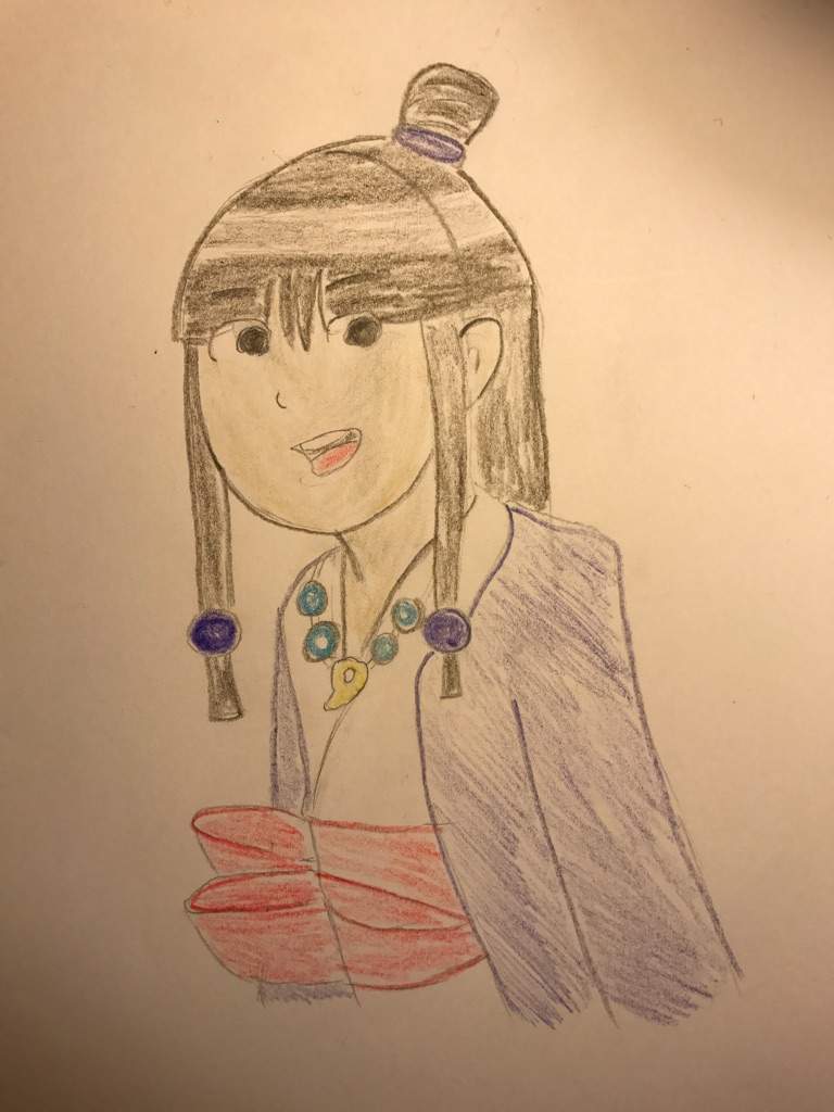768x1024 Maya Fey Colored Drawing Phoenix Wright Amino - Phoenix Drawing In Color