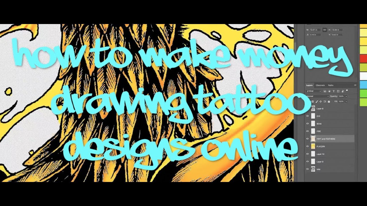 1280x720 Phoenix Color Rendering And How To Make Money Drawing Tattoo - Phoenix Drawing In Color