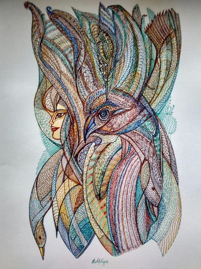 690x920 The Phoenix - Phoenix Drawing In Color