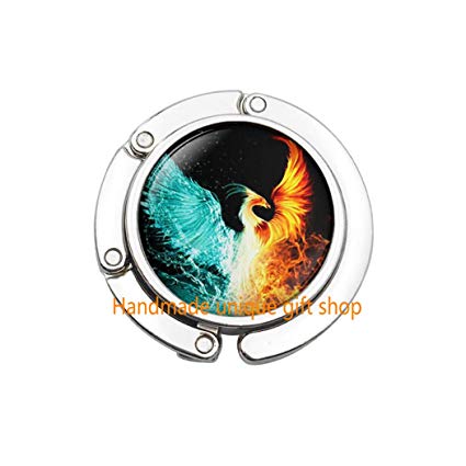 425x425 Fire And Water Purse Hook,firebird Jewelry, Phoenix - Phoenix Drawing In Color