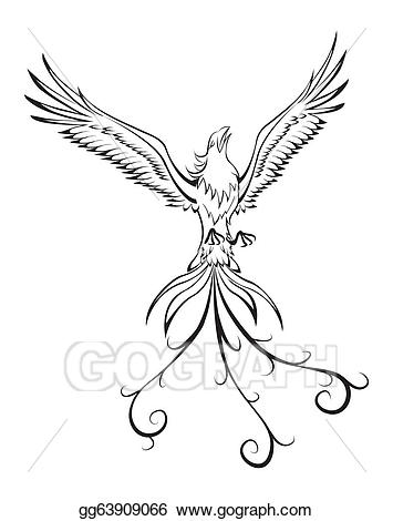 355x470 Phoenix Clipart Line Drawing - Phoenix Line Drawing