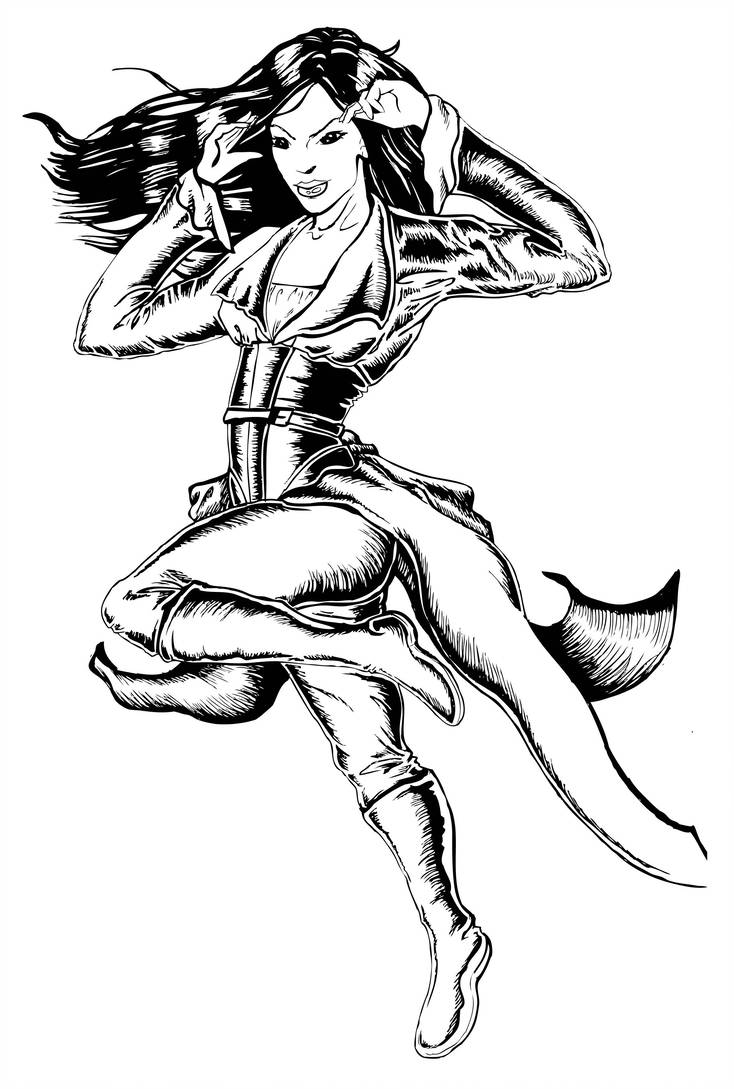 734x1089 Dark Phoenix Line Art - Phoenix Line Drawing