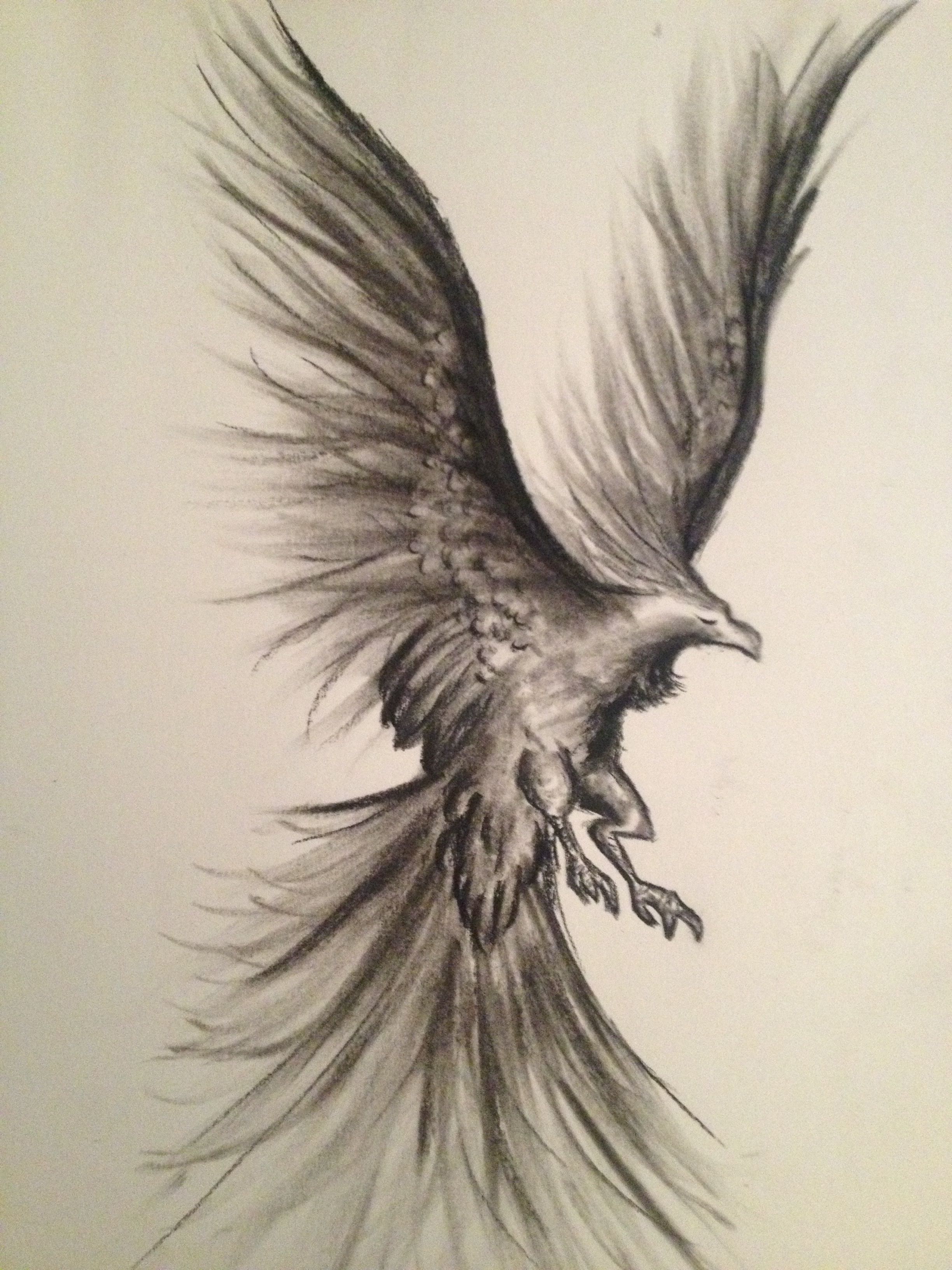 2448x3264 Phoenix Charcoal Art My Arts And Crafts Art, Art Sketches - Phoenix Pencil Drawing