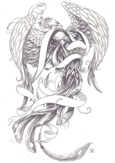 452x640 Best Images Of Phoenix Drawings In Pencil - Phoenix Pencil Drawing