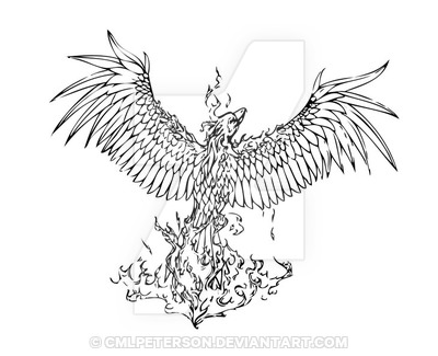 400x325 Phoenix Rising - Phoenix Rising From The Ashes Drawing