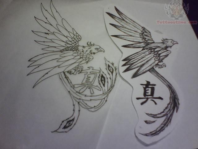 640x480 Phoenix Tattoo Drawing - Phoenix Tattoo Drawing