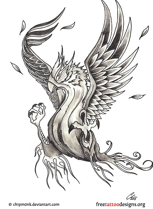 528x722 Unique Japanese Phoenix Tattoos - Phoenix Tattoo Drawing