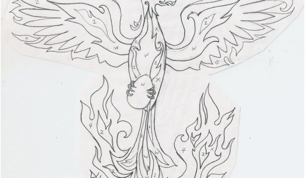 1024x600 Pheonix Coloring Pages Portraits Phoenix Wings Drawing - Phoenix Wings Drawing
