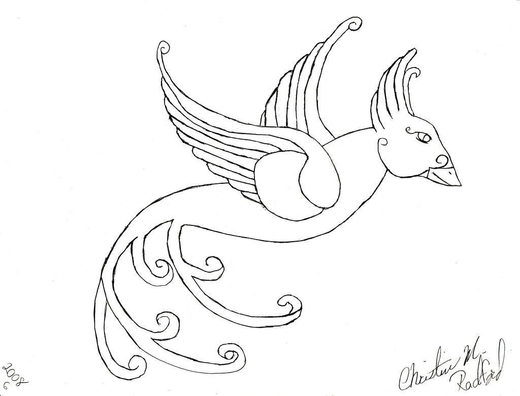 1024x780 Phoenix Wings I Did My Type Of Phoenix For A Note Place - Phoenix Wings Drawing