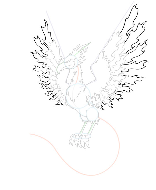 540x656 Cartoon Phoenix Step - Phoenix Wings Drawing