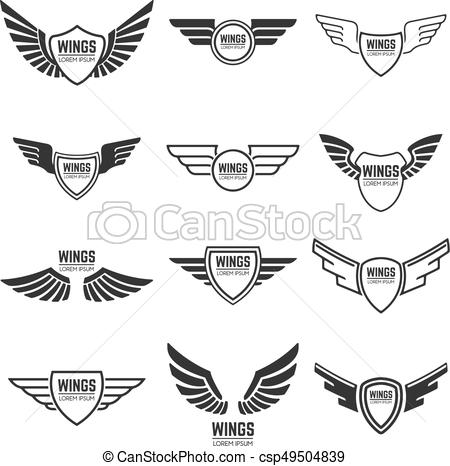 450x466 Winged Emblems, Frames, Icons, Angel And Phoenix Wings Design - Phoenix Wings Drawing