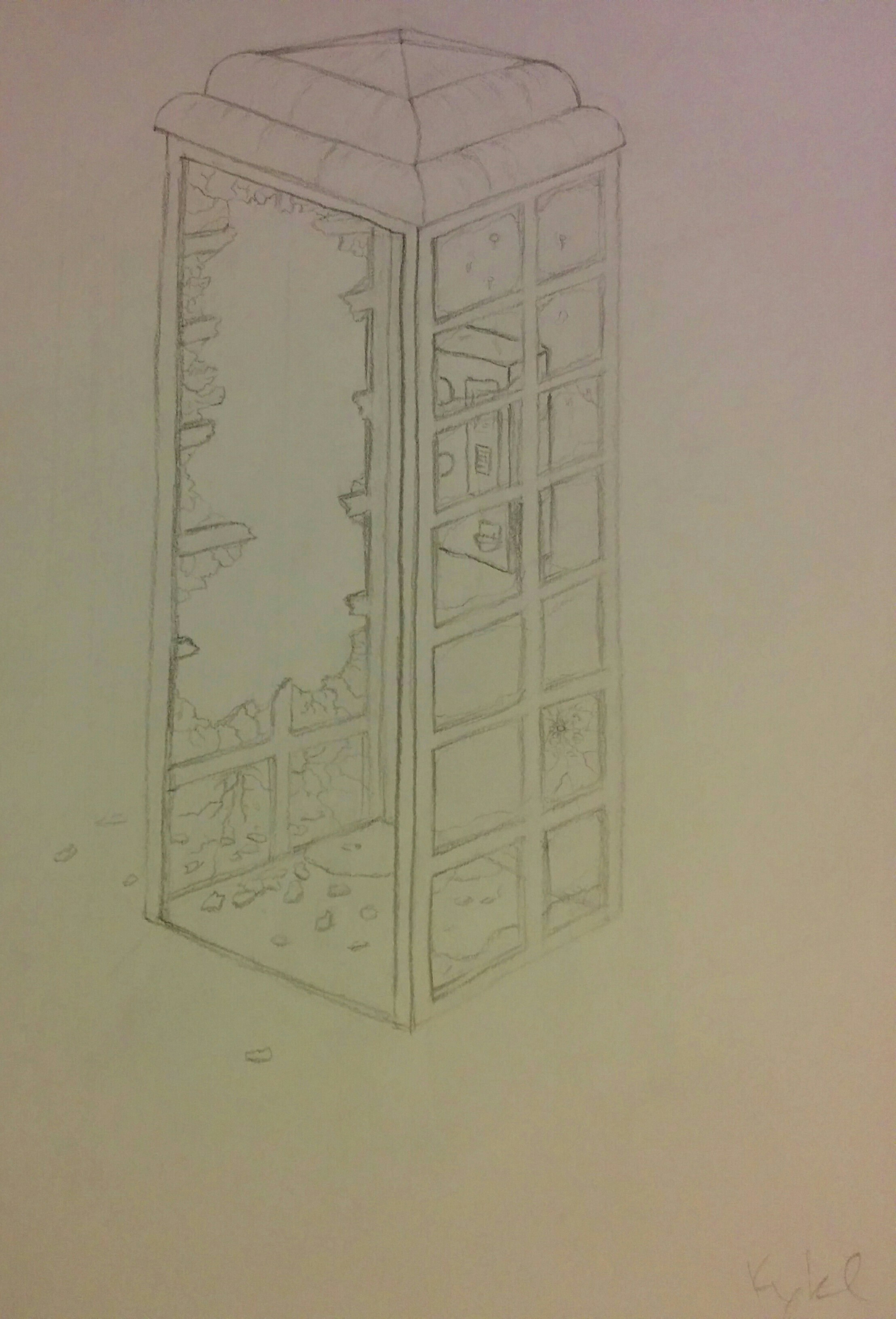 2217x3264 draw a destroyed phone booth - Phone Booth Drawing