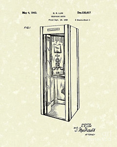 240x300 telephone booth patent art drawing - Phone Booth Drawing