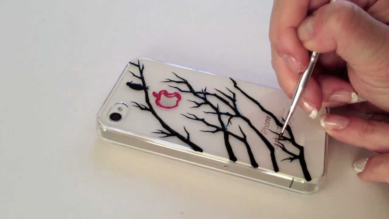 1280x720 diy speed ink drawing on phone case a bird on the tree - Phone Case Drawing