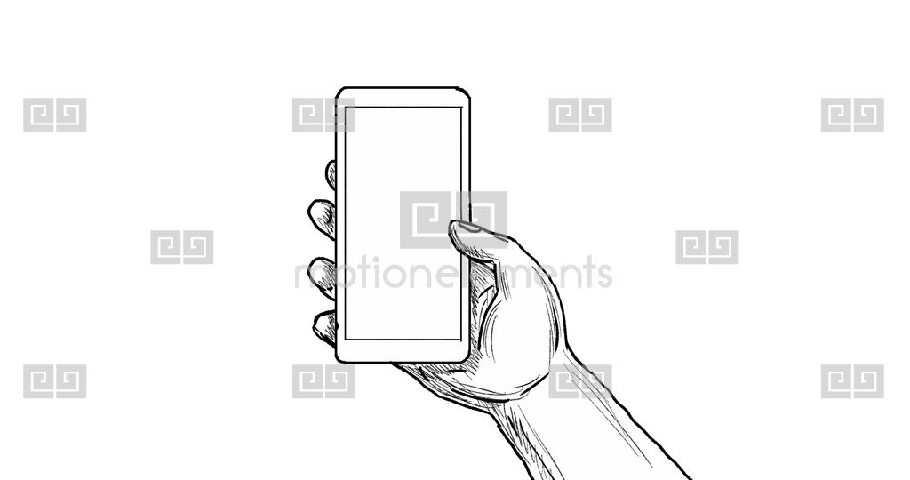 1024x540 hand holding cell phone drawing animation stock animation - Phone Drawing