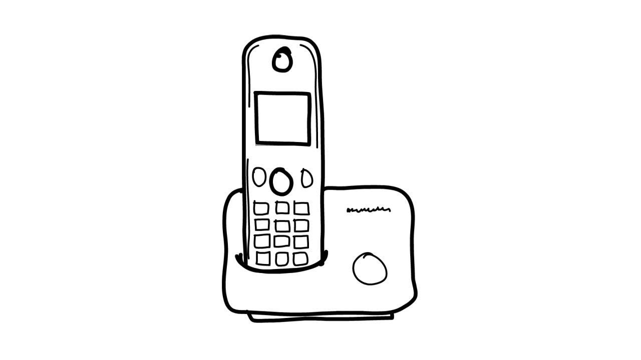 1280x720 How To Draw A House Phone - Phone Drawing