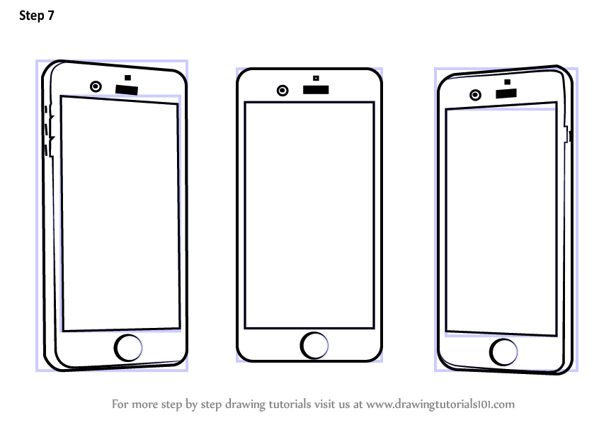 846x600 learn how to draw a mobile phone - Phone Drawing