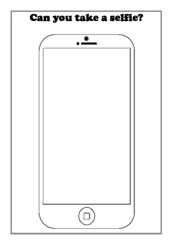 247x350 mobile phone outline sheet for drawing 'selfie' themed self portraits - Phone Drawing