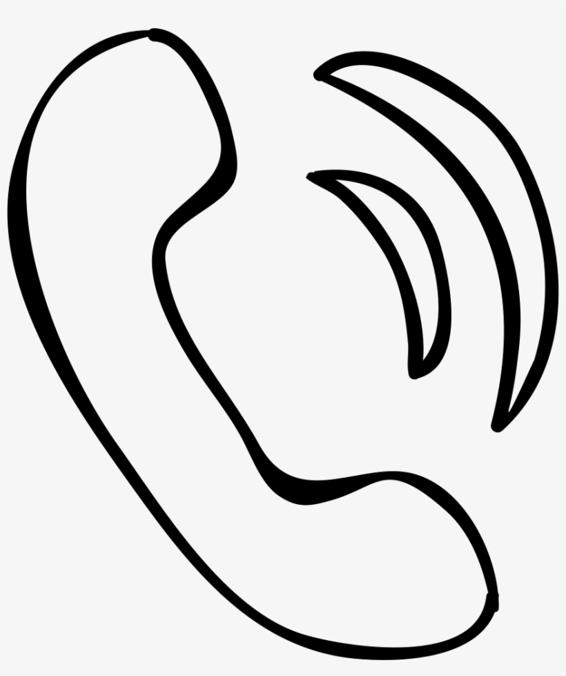 820x979 phone auricular hand drawn outline comments - Phone Drawing