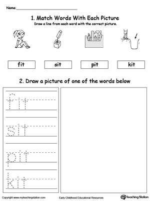 300x400 it word family phonics and writing practice - Phonics Drawing