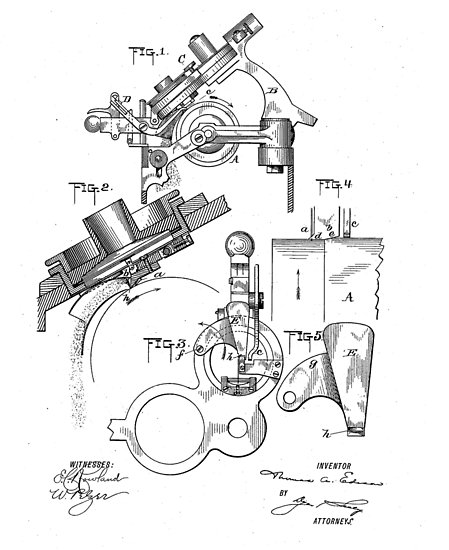 449x550 phonograph vintage patent hand drawing posters - Phonograph Drawing