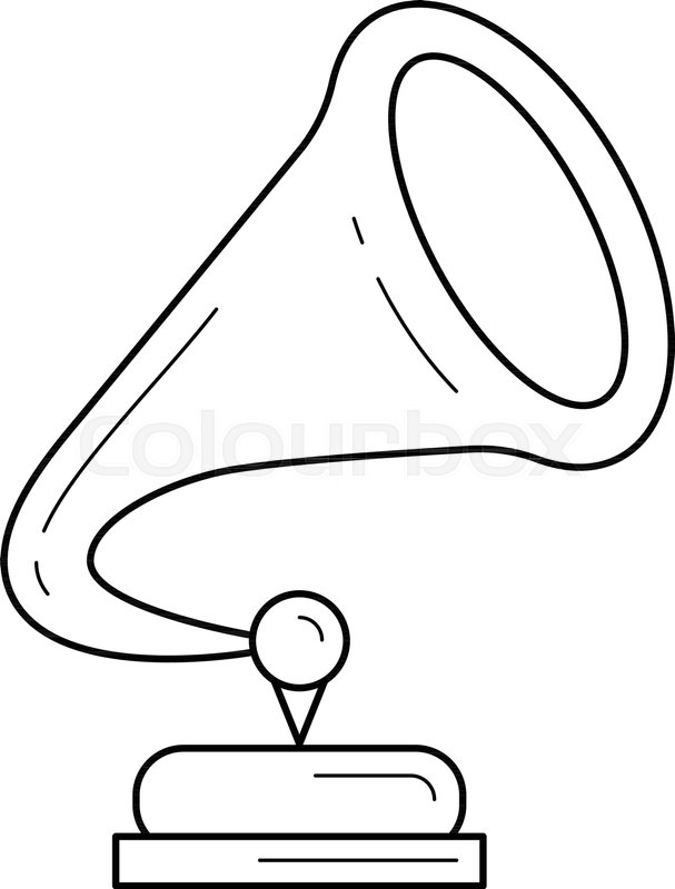 607x800 phonograph vector line icon isolated stock vector colourbox - Phonograph Drawing