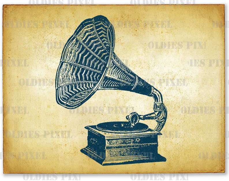 794x630 vintage phonograph line art illustration hand drawing digi etsy - Phonograph Drawing