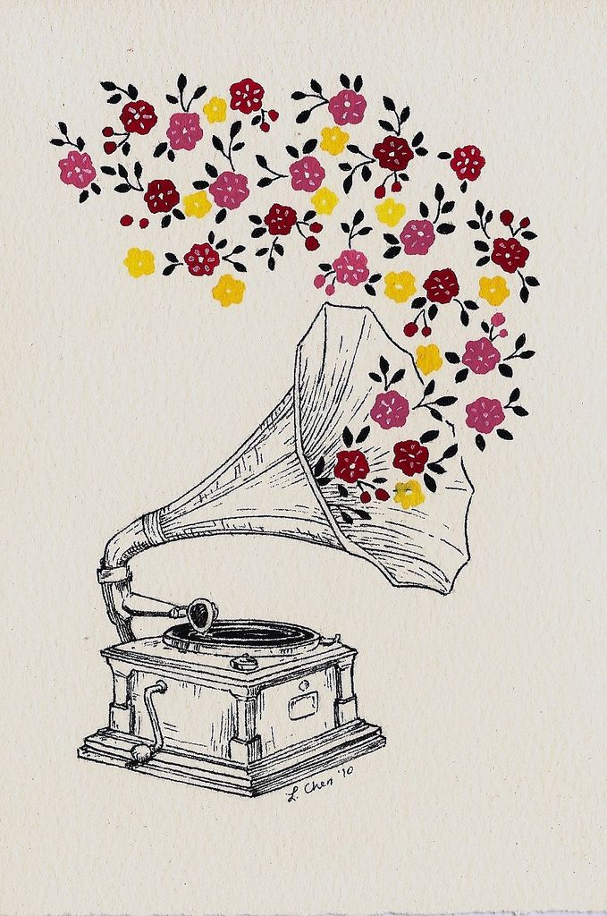 679x1024 phonograph music art, illustration art, music drawings - Phonograph Drawing