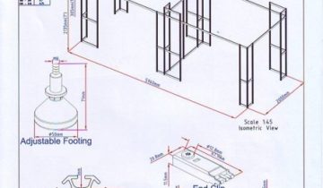 360x210 standard exhibition partition booth drawing kamco - Photo Booth Drawing