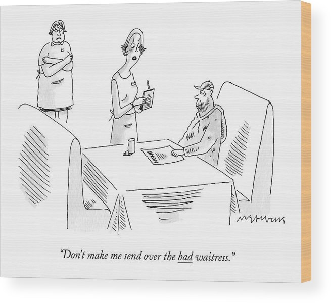 655x600 a man sits at a restaurant booth wood print - Photo Booth Drawing