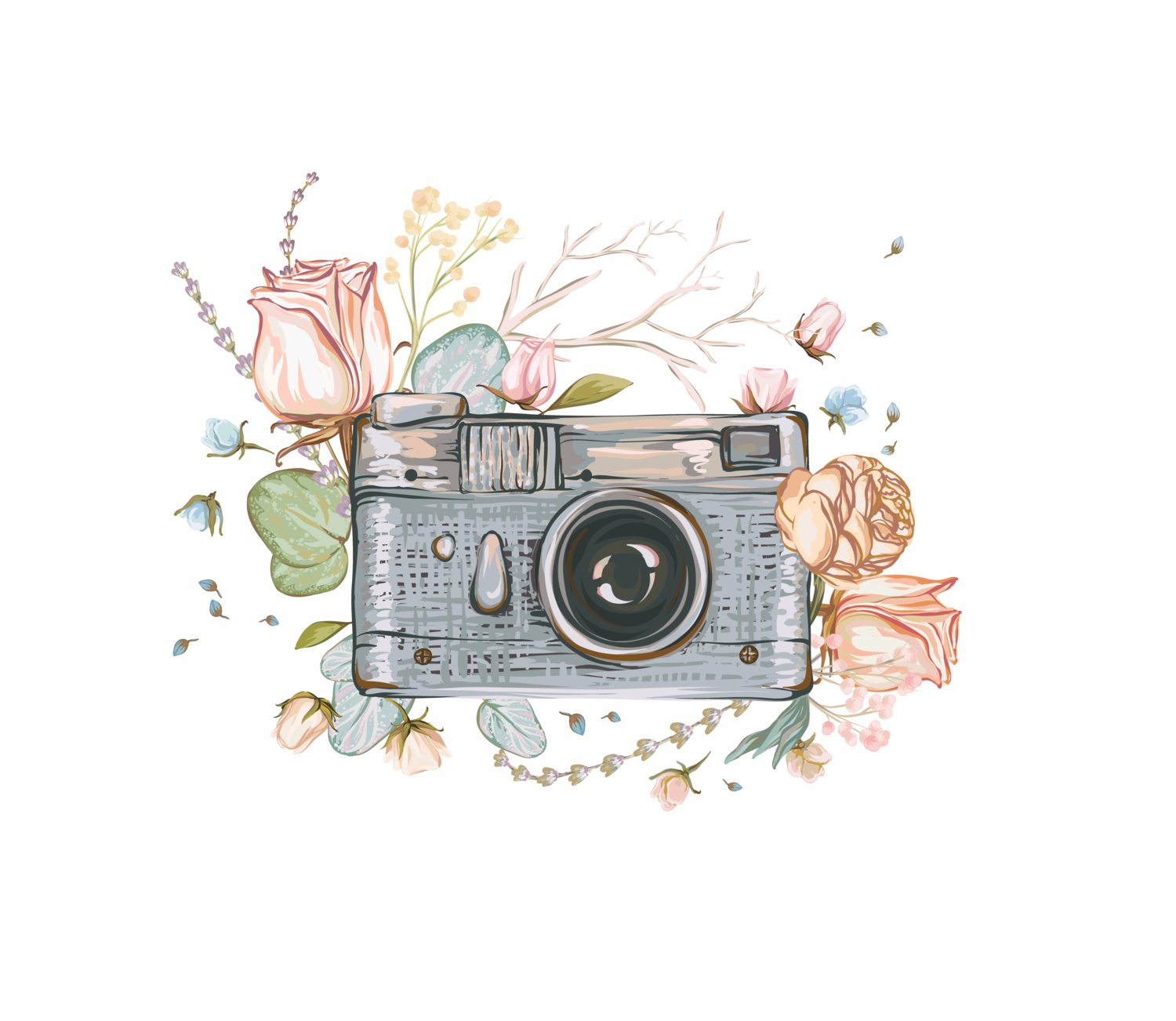 1500x1302 Collection Of Free Camera Drawing Flower Download On Ui Ex - Photo Camera Drawing