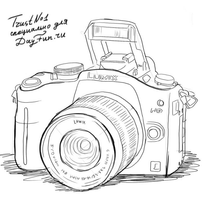 800x800 How To Draw A Camera Step - Photo Camera Drawing
