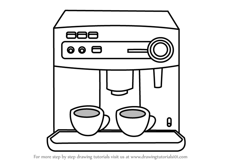 800x567 Learn How To Draw A Coffee Maker - Photo Drawing Maker