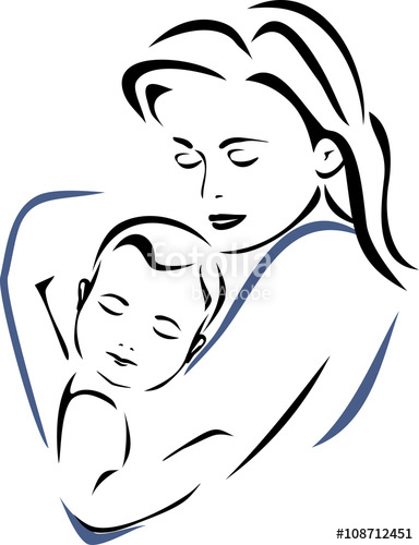 384x500 Baby And Mother Outline Drawing Stock Image And Royalty Free - Photo To Outline Drawing Free